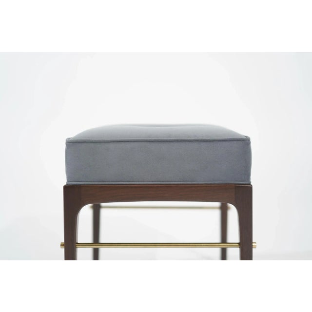 Blue Linear Stools in Walnut Series 18 by Stamford Modern - a Pair For Sale - Image 8 of 12