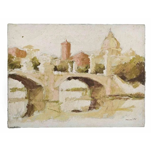 Oil on canvas realized by Franco Marzilli (1934-2010) in 1970s. Hand signed lower right. Very good condition. Franco...