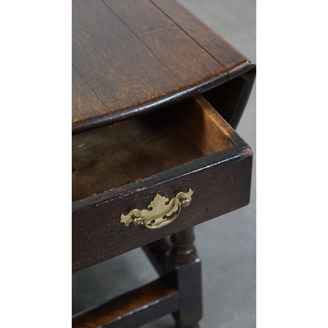 Antique English Oak Gateleg Table For Sale - Image 16 of 17