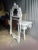 French 1950s Large White Lacquer Marble Top Console Table and Mirror French Style For Sale - Image 3 of 10