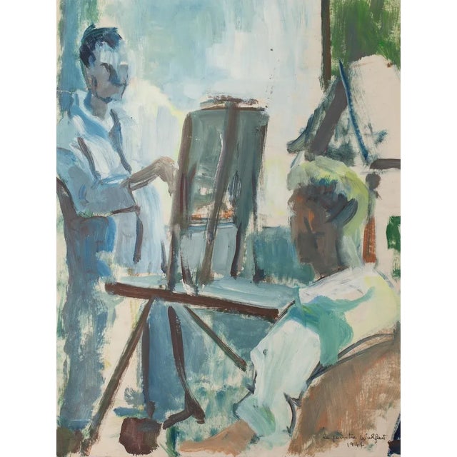 Self Portrait is an original drawing in Tempera and oil on paper, realized by Max Wulfart (1876- 1955) Hand-signed on the...