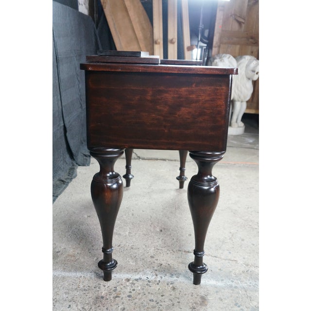 Antique Early 20th C. American Mahogany Spinet Writing Desk Console Hall Table For Sale - Image 16 of 18