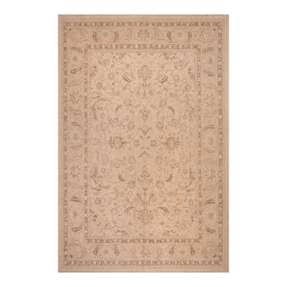 Bohemien Ziegler Beige Tan Hand-Knotted Wool Rug - 9'3'' X 11'6'' For Sale