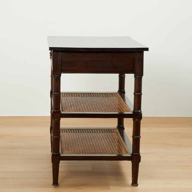 English Pair of Antique British Colonial Rosewood Three Tiered Stands For Sale - Image 3 of 18