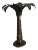 Vintage Pierced Metal Palm Tree Candle Holder For Sale