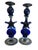 Pair of Heavy Cobalt Blue Art Glass Candlesticks 13" Tall For Sale - Image 11 of 12