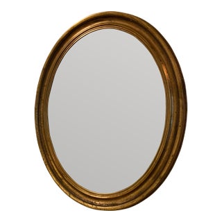 Mirror Oval Round Entryway Foyer Sideboard Vintage For Sale