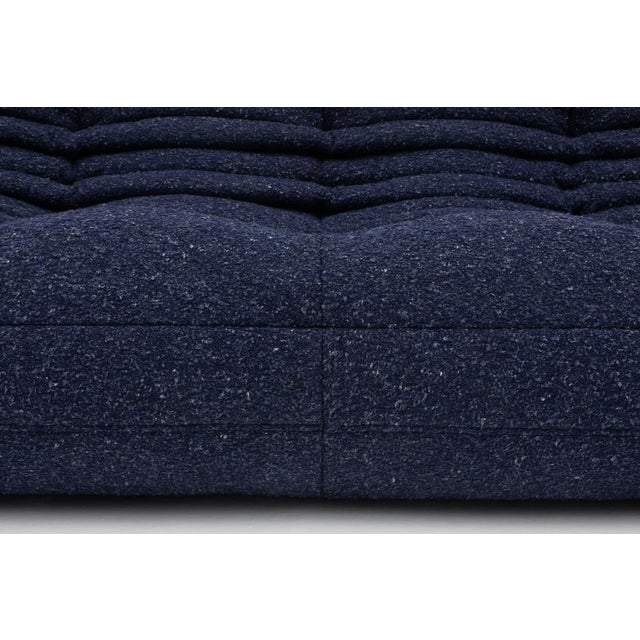 Togo Three-Seater Sofa in Dark Blue Boucle by Michel Ducaroy for Ligne Roset For Sale - Image 5 of 18
