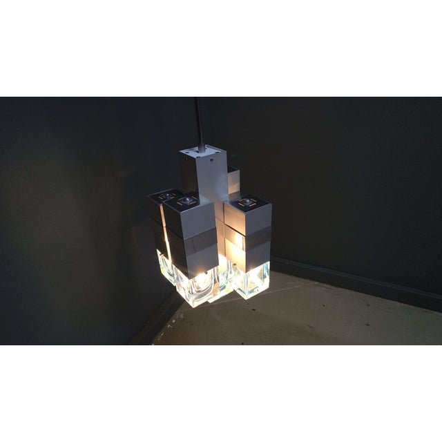Vintage Cubic Chandelier by Gaetano Sciolari, 1970s For Sale - Image 3 of 15