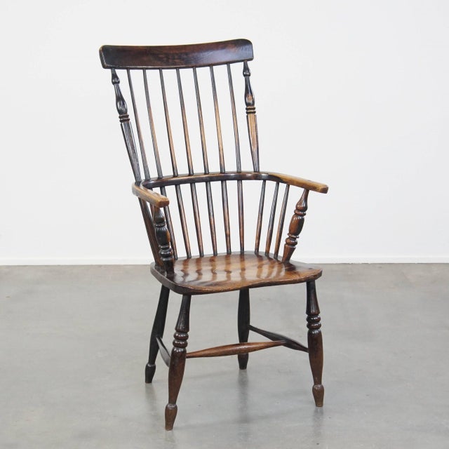 Antique Wooden Stick Back Windsor Chair For Sale - Image 13 of 13