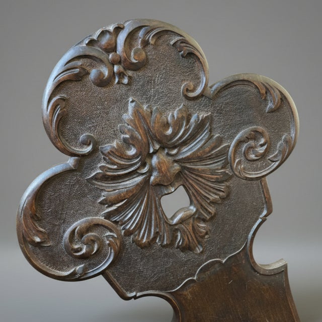 Victorian Handcarved Antique North Wind Hall Chair For Sale - Image 3 of 4