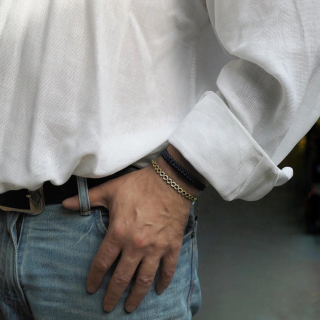 Lucky Elephant Blue Woven Unisex String Bracelet For Sale - Image 4 of 6