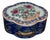 Japanese Porcelain Ware Trinket Box Vintage Painted Floral Lidded Multi Lobe 50s For Sale