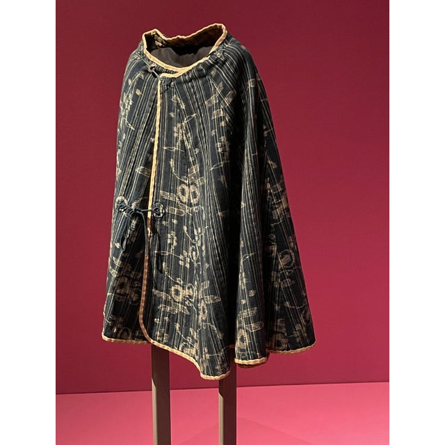 Japanese Indigo Kasuri Ikat Traveling Cape For Sale - Image 17 of 17