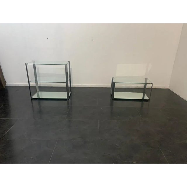 Steel and Crystal Coffee Tables from Cidue, 1970s, Set of 2 For Sale - Image 15 of 15
