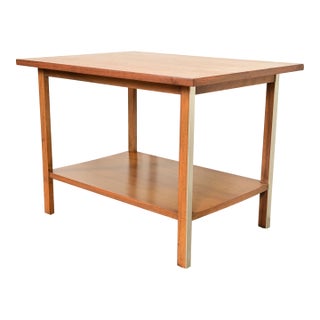 Paul McCobb for Calvin Furniture Linear Group Walnut Two-Tier Side Table, 1950s For Sale