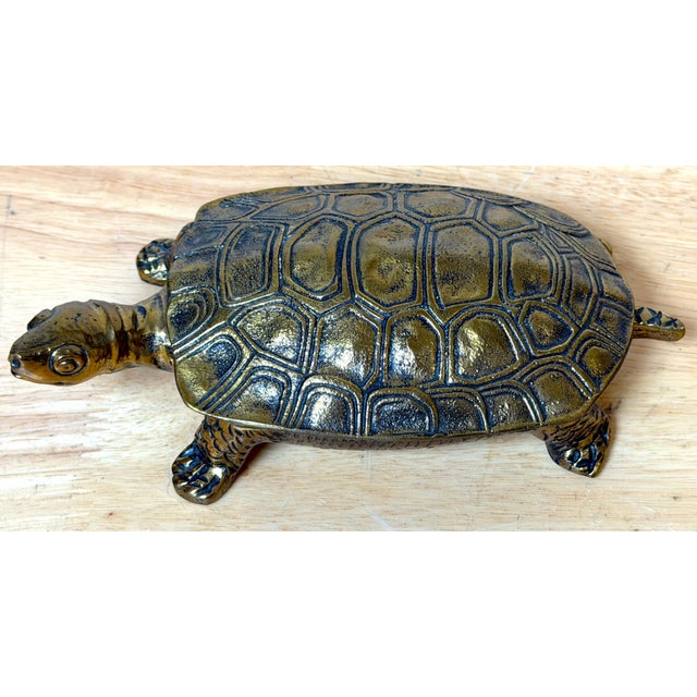 Italian Mid-Century Gilt & Patinated Bronze Turtle Hinged Box, circa 1960s For Sale In West Palm - Image 6 of 18