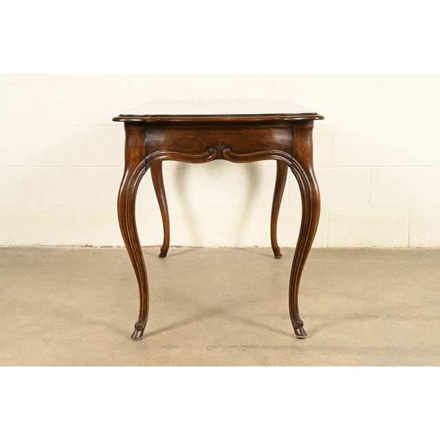 Tomlinson Furniture French Provincial Louis XV Carved Walnut Writing Desk | Circa 1950s For Sale - Image 12 of 14