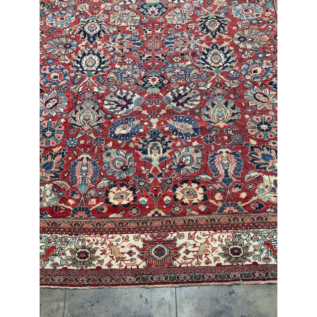 Vintage Hand Knotted Mahal Rug Circa 1920 For Sale - Image 4 of 6