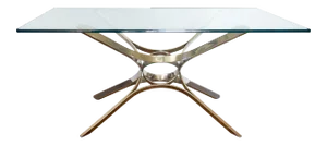1970s Attributed Roger Sprunger for Dunbar Chrome and Glass Coffee Table