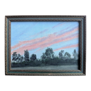 Original Sunset Cotton Candy Skies Landscape Painting Framed