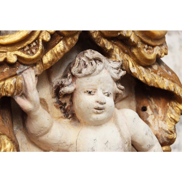 Cherub Angel Within a Baldachin, 18th Century, Portuguese Baroque For Sale - Image 15 of 15