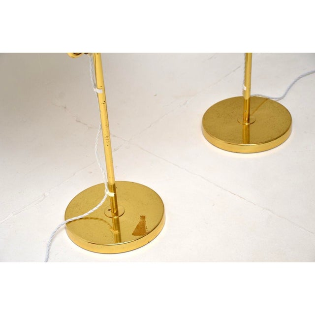 Vintage Swedish Brass Rise and Fall Lamps from Bergboms, 1970, Set of 2 For Sale - Image 9 of 11