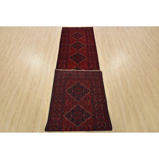 Turkmen Runner 2’8” X 11’6” Red Wool Tribal Hand-Knotted Oriental Rug For Sale - Image 12 of 13