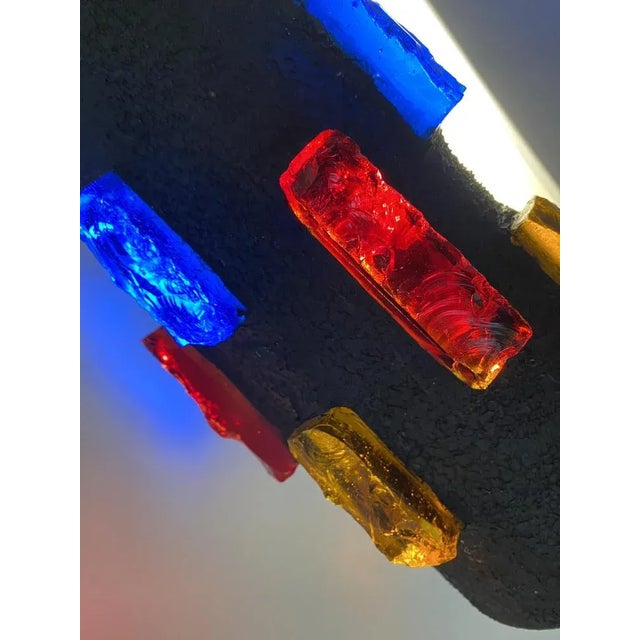 Brutalist Wall Lamp with Colored Glass Stones from Raak, Netherlands, 1960s For Sale - Image 4 of 13