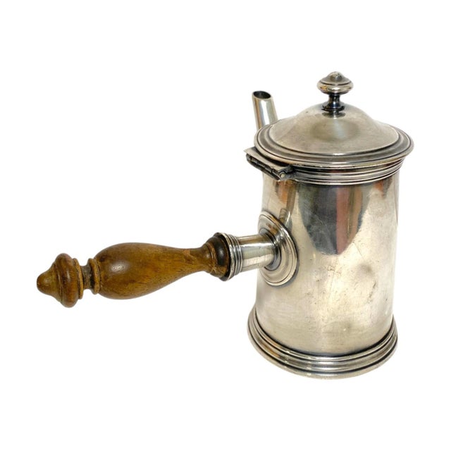 Early 20th Century Christofle Silverplate Chocolate Pot French Coffee Teapot Metal Blanc For Sale In San Francisco - Image 6 of 16