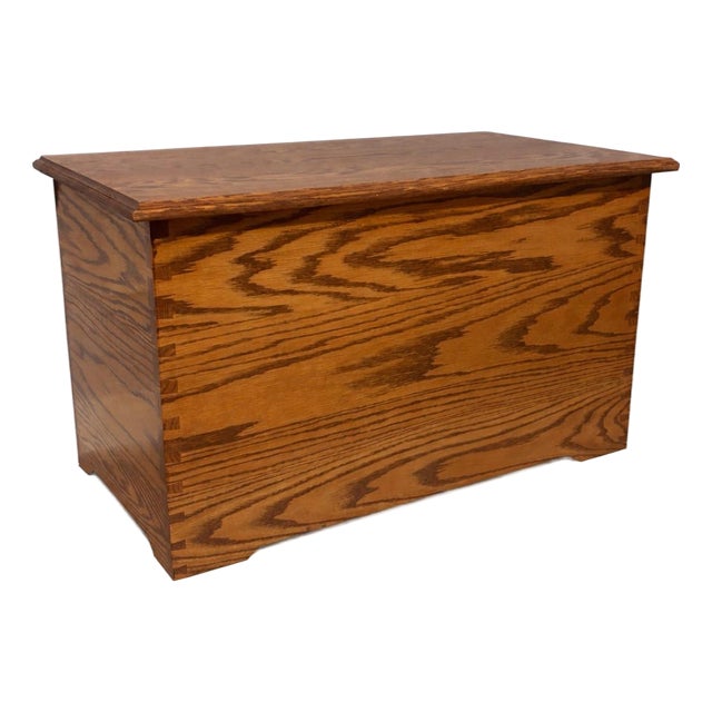 Handcrafted Solid Oak Dovetailed Hope Chest For Sale