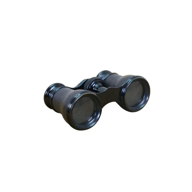 Victorian Antique Lemaire French Opera Glasses Black Leather Binoculars & Case For Sale - Image 3 of 15