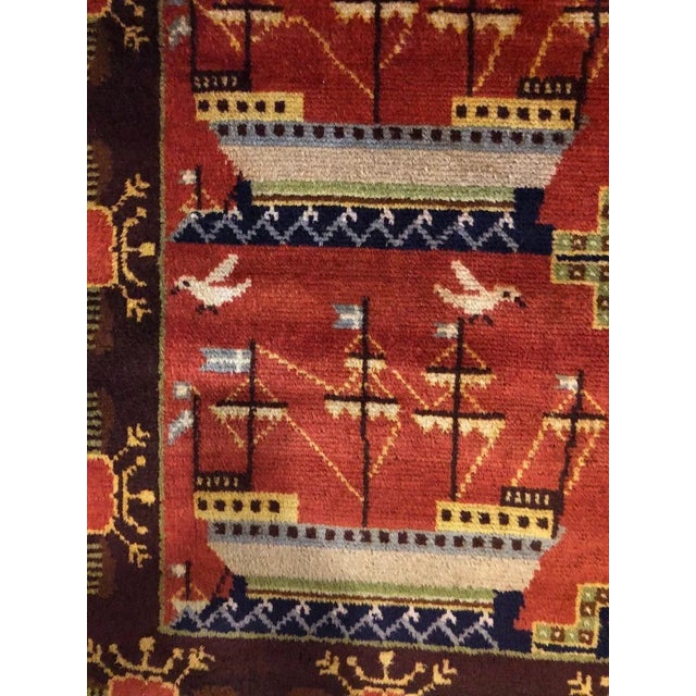 Scandinavian Double Sided Rug with Ships and Seagulls, 1934 For Sale - Image 15 of 16