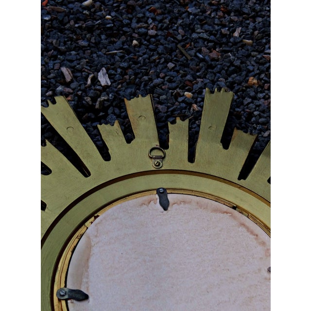 Mid-Century Golden Brass Witch Eye Sunburst Mirror, 1960s For Sale - Image 13 of 14