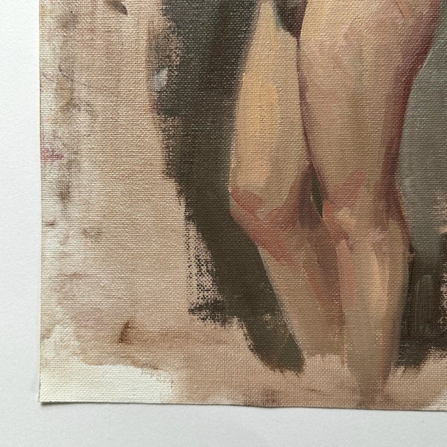 Realism Vintage Realist Nude Female Figure Study (C. 1960, Oil on Canvas Paper)/Degas/Manet For Sale - Image 3 of 3
