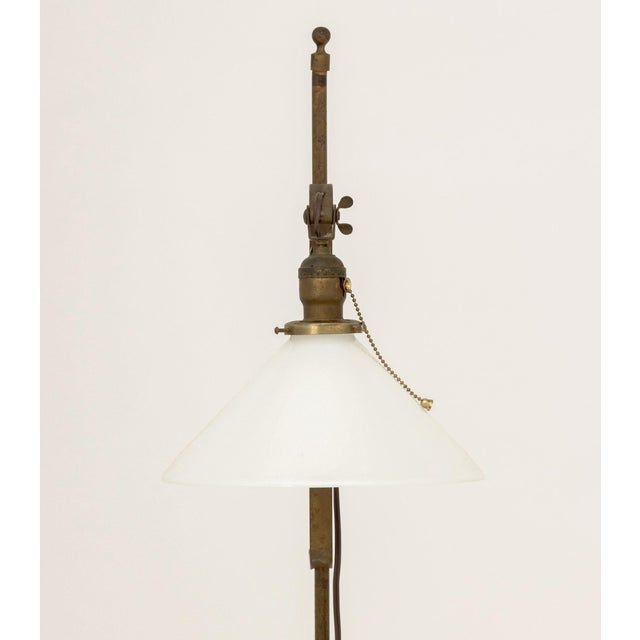 Late 20th Century Vintage Arts and Crafts Style Bronzed Wrought Iron Lamp For Sale - Image 5 of 6