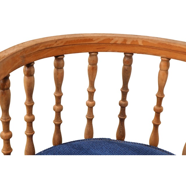 Brutalist Spanish Style Spindle Back Barrel Chair C 1970's For Sale - Image 11 of 12