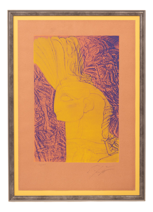 Ernst Fuchs, Head of a Cherub, 1982, Paper