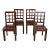 1990s Vintage Rustic Hand Crafted Hardwood Window Back Dining Chairs - Set of 4 For Sale
