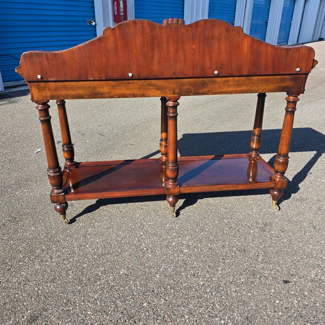 Thomasville Ernest Hemingway 70" Console Table Granite Mosaic Top Lion Hardware For Sale In Tampa - Image 6 of 11