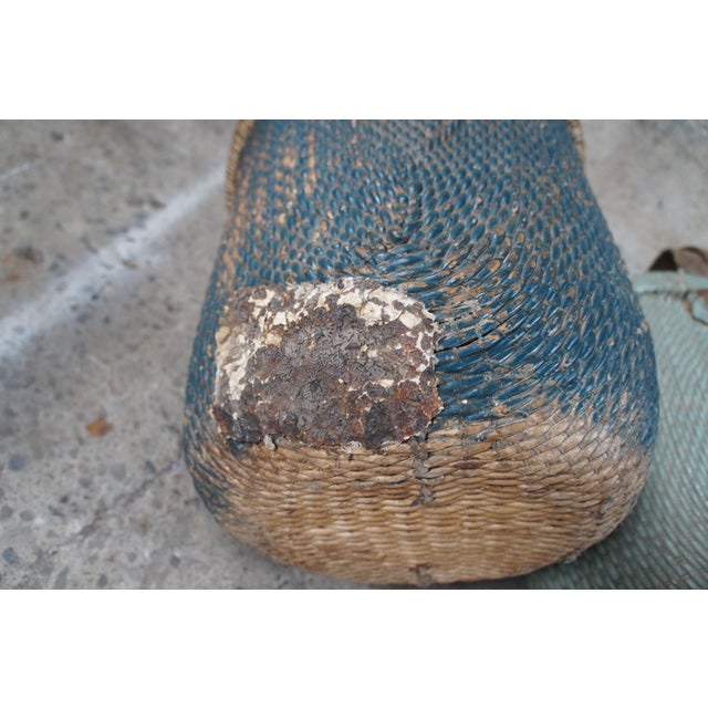 3 Antique Chinese Bentwood Woven Willow Rice Harvest Gathering Basket 26" For Sale - Image 11 of 12