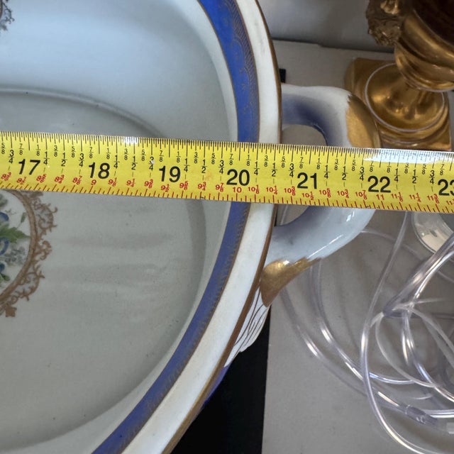 Late 20th Century Sèvres-Style Cobalt Blue & Gold Gilt Porcelain Footbath Centerpiece For Sale - Image 17 of 18