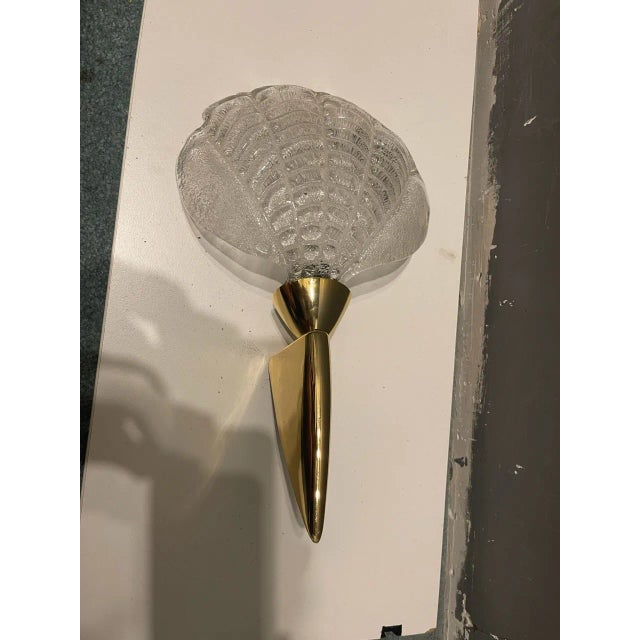 Single murano glass sconce hand crafted murano glass shade height 37 cm width 21 cm depth 14 cm new wiring installed...