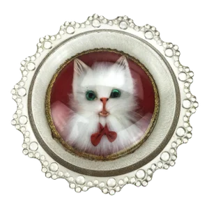Kitty Cat Glass Covered Artisan Created Art