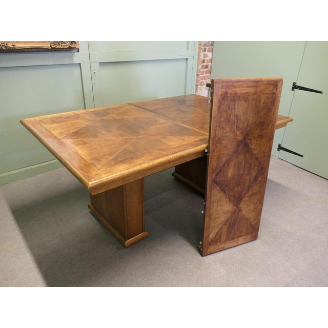 Wood Mid-Century Art Deco Style Burr Walnut Dining Table, 1960 For Sale - Image 7 of 9