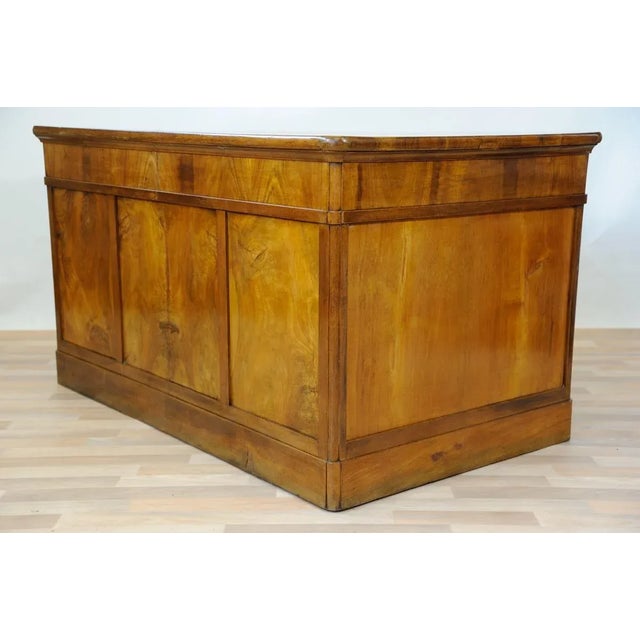 Tan Vintage Blond Walnut Desk For Sale - Image 8 of 16