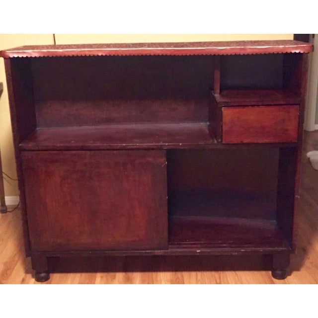 Hand Tooled Leather Bar With Intricate Floral Design, Made in Peru For Sale - Image 4 of 9