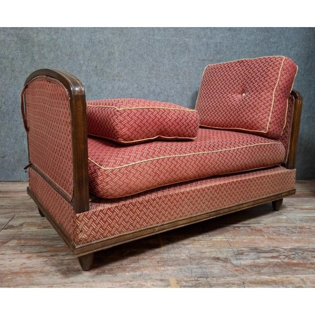 Art Deco Convertible Bench in Walnut Veneer, 1940s For Sale - Image 6 of 7