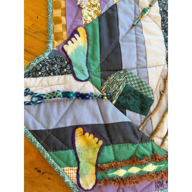 Marilyn Pilkey Indian Summer Quilt Wall Hanging 1994 Handmade Art Folk Textile For Sale In Los Angeles - Image 6 of 8
