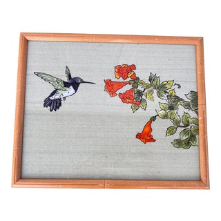 Reverse Glass Hummingbird Painting For Sale